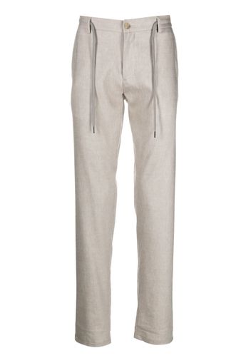 Canali drawstring linen-wool trousers - Nude