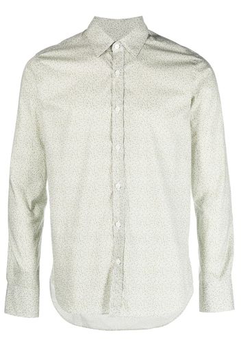 Canali floral-print long-sleeve shirt - Grün