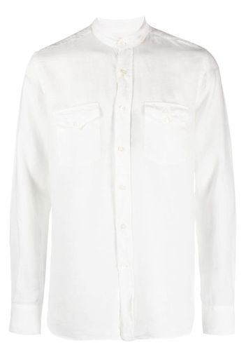 Canali stand-up collar linen shirt - Weiß