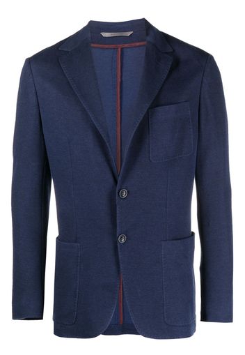 Canali single-breasted jersey blazer - Blau