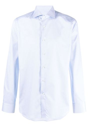 Canali long-sleeve cotton shirt - Blau