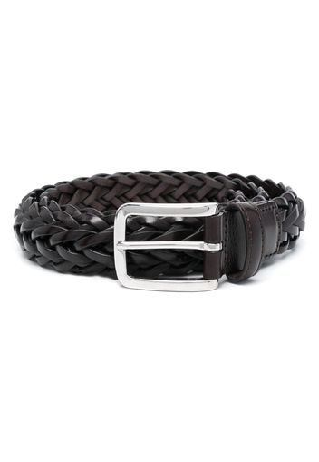 Canali interwoven leather belt - Braun