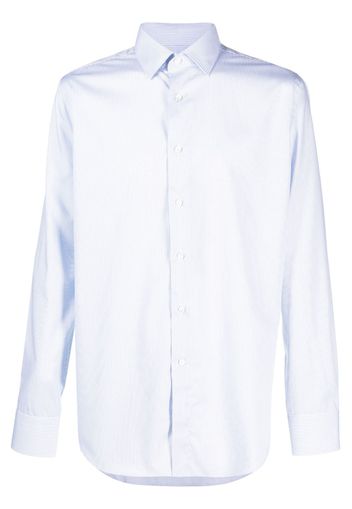 Canali fine-check cotton shirt - Blau