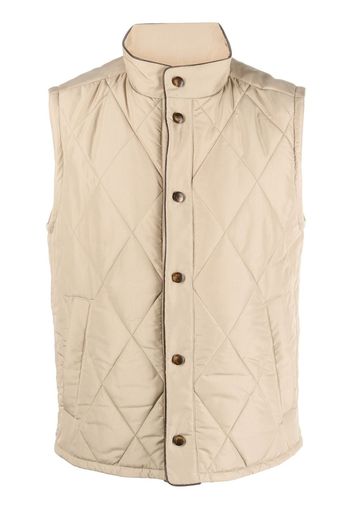 Canali quilted press-stud gilet - Nude