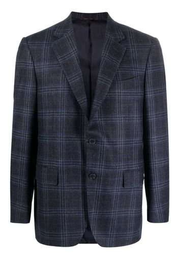 Canali plaid-check single-breasted blazer - Blau