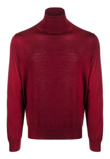 Canali high-neck merino cardigan - Rot