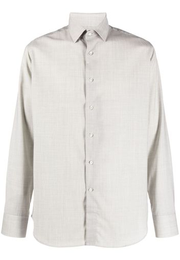 Canali fine-check pattern wool shirt - Grau