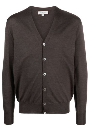 Canali Merinocardigan mit V-Ausschnitt - Braun