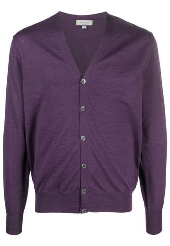 Canali Merinocardigan mit V-Ausschnitt - Violett