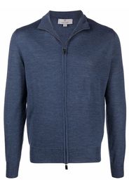 Canali fine-knit zip-up cardigan - Blau