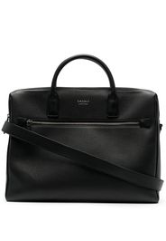 Canali Tumbled leather laptop bag - Schwarz