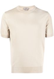 Canali fine-knit short-sleeved top - Nude