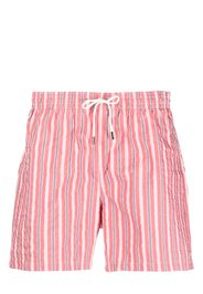 Canali stripe-print swim shorts - Rot