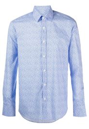 Canali print button-down shirt - Blau