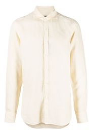 Canali long-sleeve linen-flax shirt - Nude