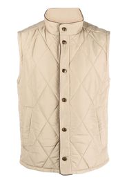 Canali quilted press-stud gilet - Nude