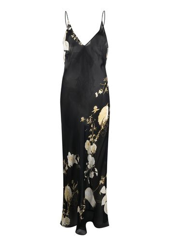 Carine Gilson floral-print maxi camisole dress - Schwarz