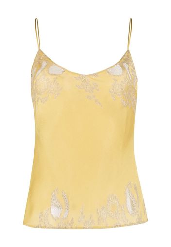 Carine Gilson lace-panelled silk camisole - Gelb