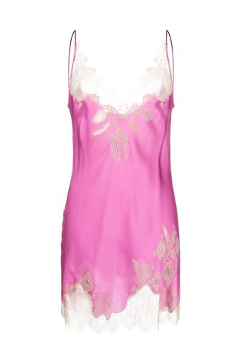 Carine Gilson lace-trim silk camisole dress - Rosa