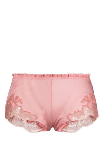 Carine Gilson lace-trim silk shorts - Rosa