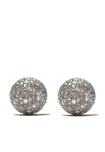 Carolina Bucci 18kt 'Button Pave' Weißgoldohrstecker mit Diamanten - Silber