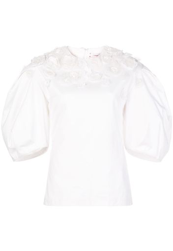 Carolina Herrera Bluse mit Puffärmeln - Weiß