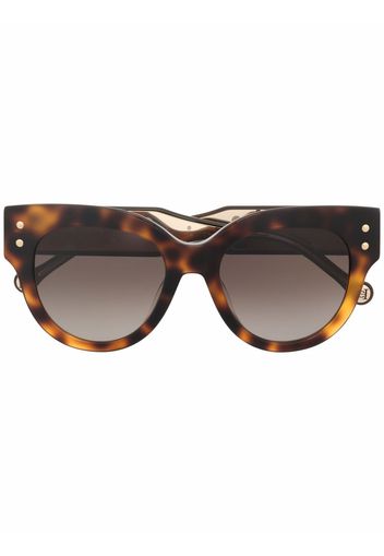 Carolina Herrera Sonnenbrille mit rundem Gestell - Braun