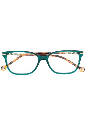 Carolina Herrera Brille mit breitem Gestell - Blau