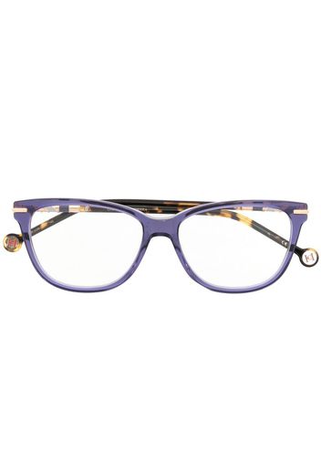 Carolina Herrera Brille mit breitem Gestell - Violett