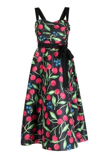 Carolina Herrera Kleid mit Kirschen-Print - Schwarz