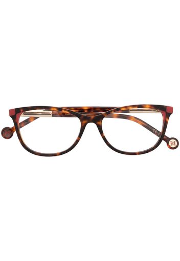 Carolina Herrera logo-plaque tortoiseshell glasses - Braun