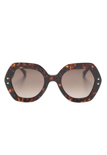 Carolina Herrera oversized geometric-frame sunglasses - Braun