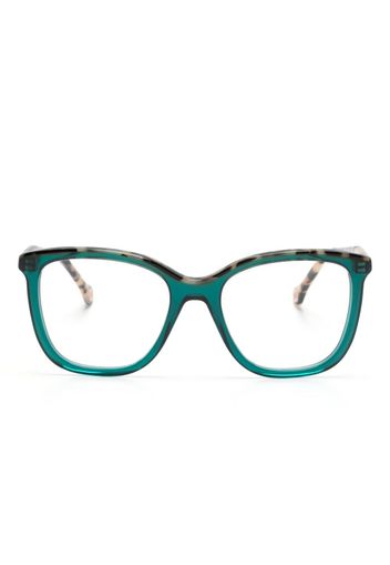 Carolina Herrera contrast-border square-frame glasses - Grün