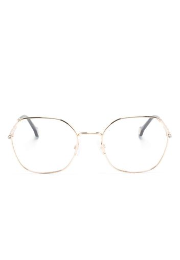 Carolina Herrera logo-engraved geometric-frame glasses - Gold