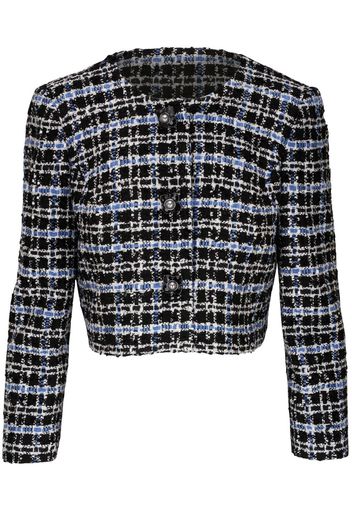 Carolina Herrera Tweed-Jacke mit rundem Ausschnitt - Schwarz