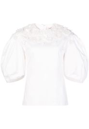 Carolina Herrera Bluse mit Puffärmeln - Weiß