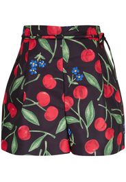 Carolina Herrera Shorts mit Kirschen-Print - Schwarz