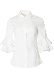 Carolina Herrera ruffled half-sleeve shirt - Weiß