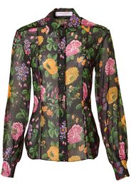 Carolina Herrera Hemd mit Blumen-Print - Schwarz