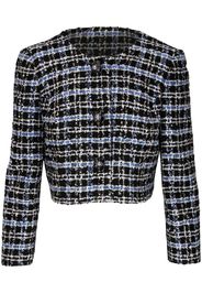 Carolina Herrera Tweed-Jacke mit rundem Ausschnitt - Schwarz