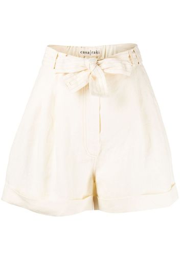 casa raki Clementina linen shorts - Nude