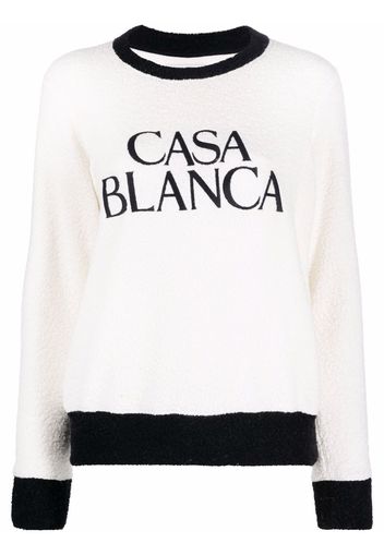 Casablanca intarsia-knit logo jumper - Nude