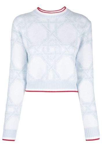 Casablanca cropped long-sleeve jumper - Blau