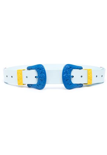 Casablanca Casa Cowboy colour-block leather belt - Blau