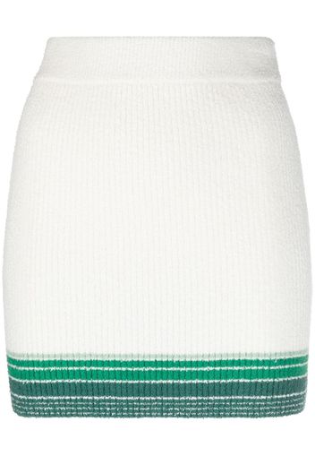 Casablanca ribbed-knit cotton-blend miniskirt - Weiß