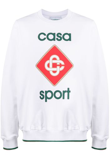 Casablanca logo-print organic cotton sweatshirt - Weiß