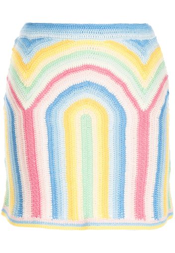 Casablanca rainbow crochet mini skirt - Mehrfarbig