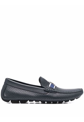 Casadei perforated leather loafers - Blau