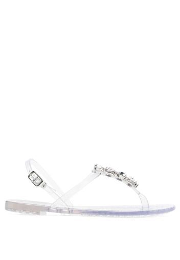 Casadei crystal-embellished jelly sandals - Weiß