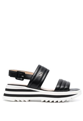 Casadei logo-print wedge sandals - Schwarz